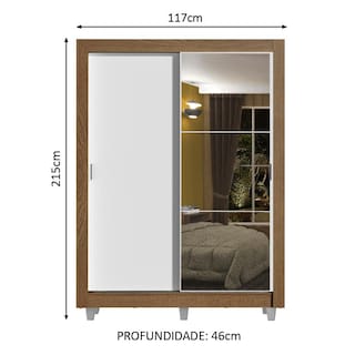 Foto 3 | Closet Madesa Dallas Plus con Patas 2 Puertas Corredizas 1 Espejo 4 Cajones