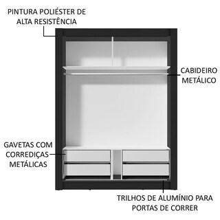 Foto 5 | Closet Madesa Dallas Plus 2 Puertas Corredizas 4 Cajones