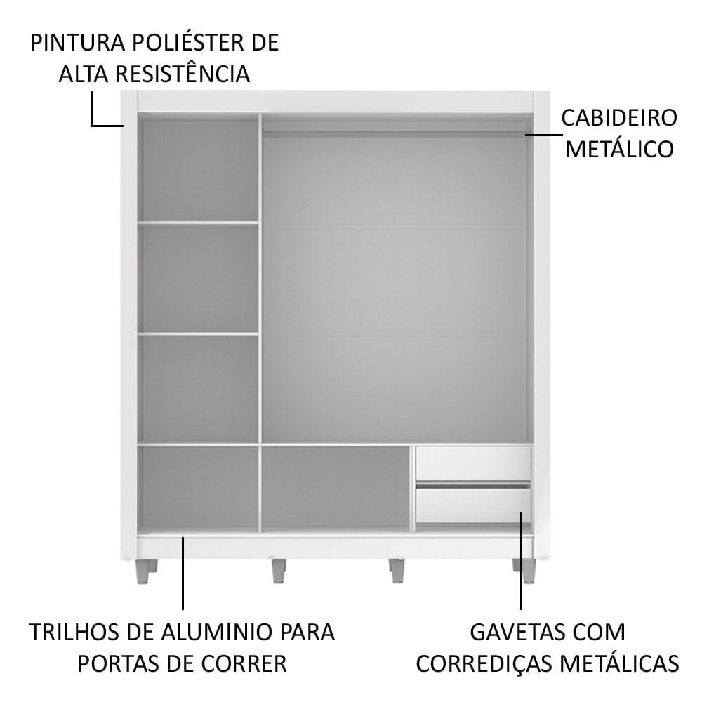 Foto 5 | Closet Madesa Lyon con Patas 3 Puertas Corredizas 2 Espejos 2 Cajones