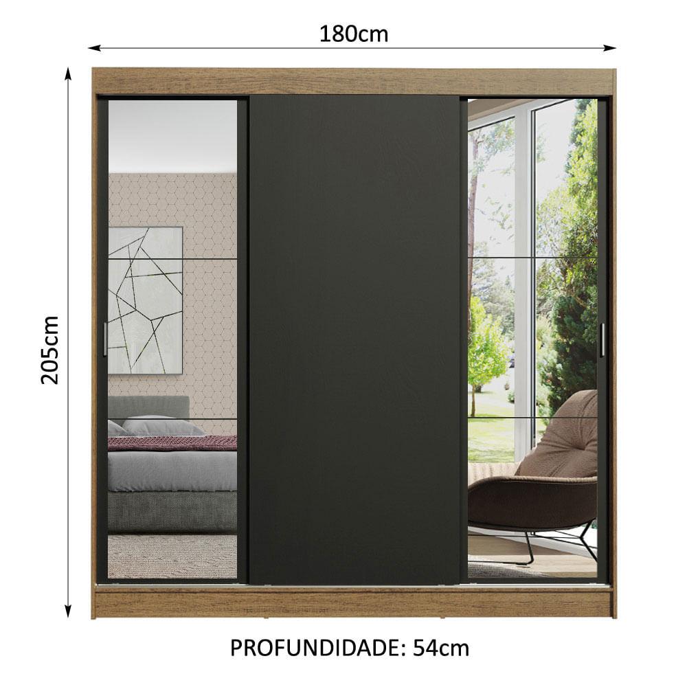 Foto 4 pulgar | Ropero Madesa Reno 3 Puertas Corredizas Con Espejos