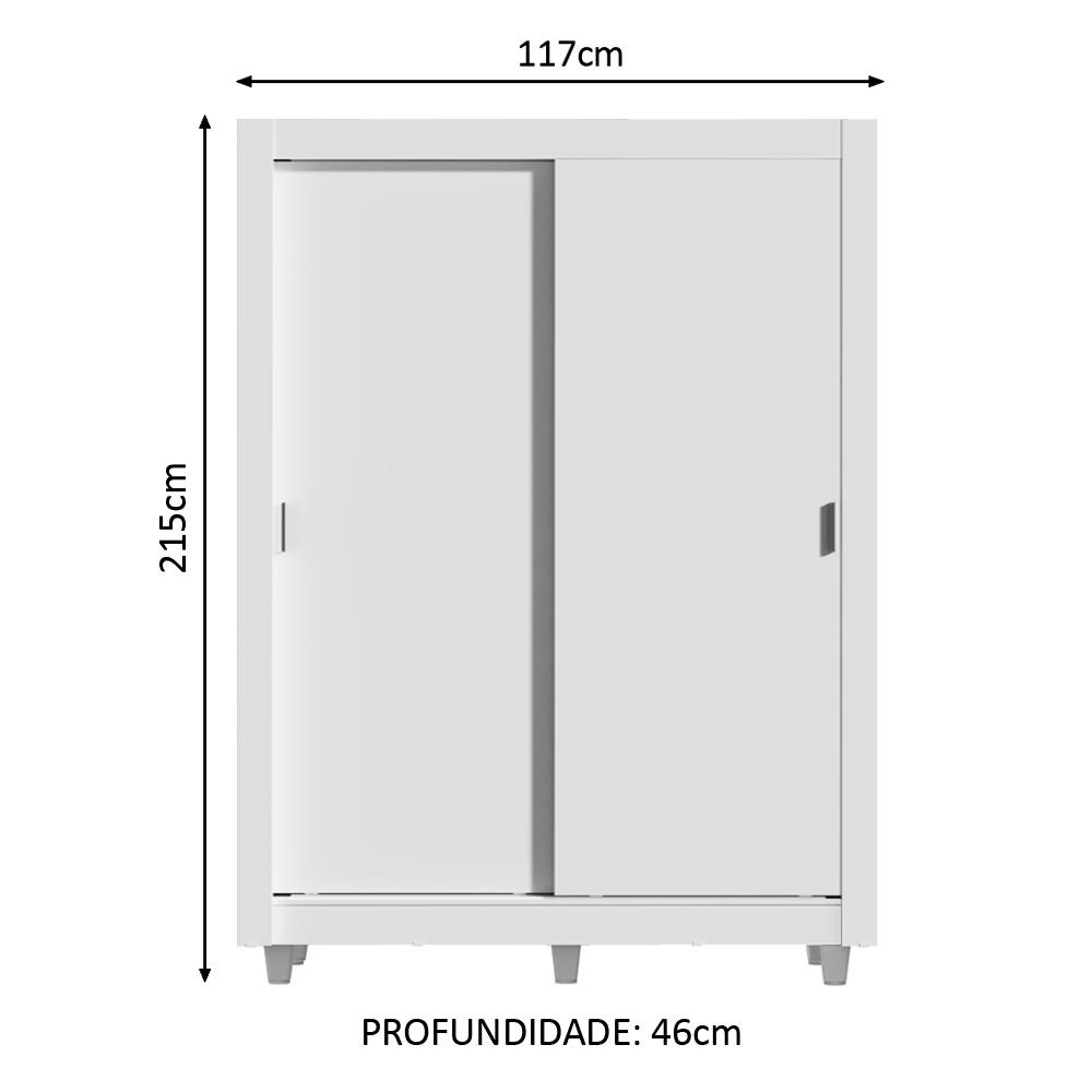 Foto 4 pulgar | Ropero Madesa Dallas Plus Blanco 2 Puertas Corredizas 4 Cajones con Pies