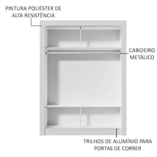 Foto 5 | Clóset Madesa Denver Blanco con Negro 2 Puertas Corredizas
