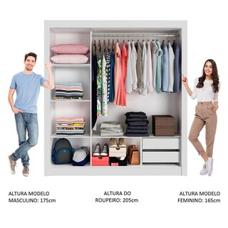 Foto 4 | Closet Madesa Lyon 3 Puertas Corredizas 2 Cajones