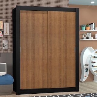Foto 1 | Clóset Madesa Denver Negro con Marrón 2 Puertas Corredizas