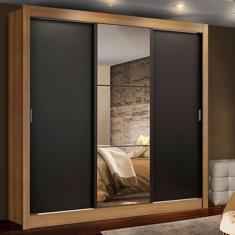 Closet Madesa Lyon 3 Puertas Corredizas 1 Espejo 2 Cajones