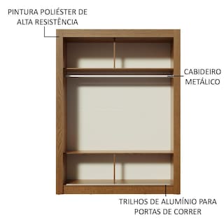 Foto 5 | Ropero Madesa Denver Marrón 2 Puertas Corredizas