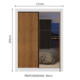 Foto 3 | Closet Madesa Dallas Plus 2 Puertas Corredizas 1 Espejo 4 Cajones