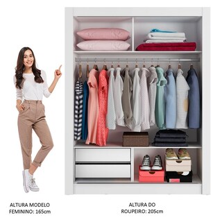 Foto 4 | Closet Madesa Dallas 2 Puertas Corredizas 1 Espejo 2 Cajones