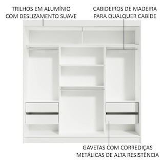 Foto 5 | Ropero Closet Madesa Reno 3 Puertas Corredizas con Espejos