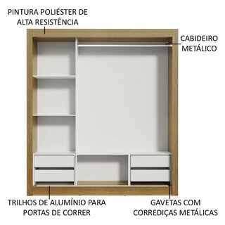 Foto 5 | Closet Madesa Lyon Plus 3 Puertas Corredizas 2 Espejos 4 Cajones