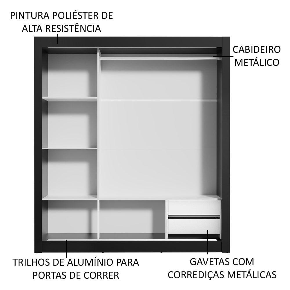 Foto 5 | Closet Madesa Lyon 3 Puertas Corredizas 2 Espejos 2 Cajones