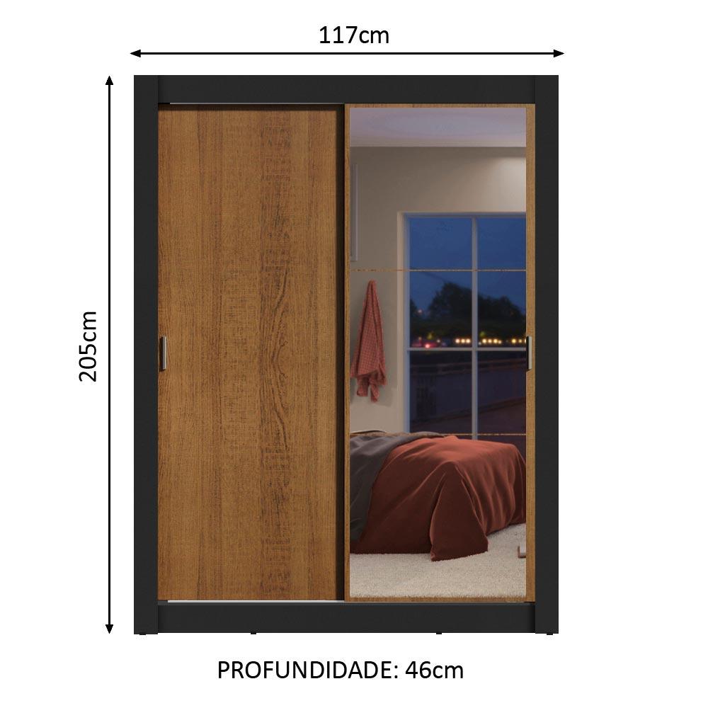 Foto 4 pulgar | Closet Madesa Dallas 2 Puertas Corredizas 1 Espejo 2 Cajones