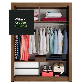 Foto 6 | Ropero Madesa Dallas 2 Puertas Corredizas Con Espejo 2 Cajones Marrón