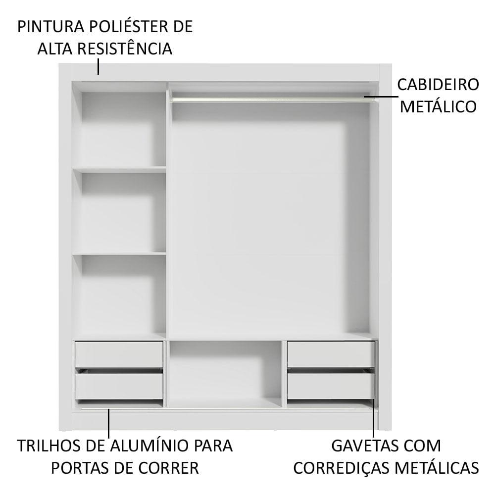 Foto 5 | Closet Madesa Lyon Plus 3 Puertas Corredizas 2 Espejos 4 Cajones