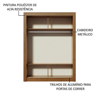 Foto 5 | Ropero Madesa Denver 2 Puertas Corredizas Con Espejo Marrón