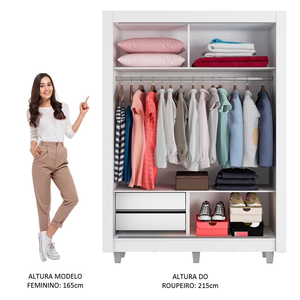 Foto 4 | Closet Madesa Dallas con Patas 2 Puertas Corredizas 1 Espejo 2 Cajones
