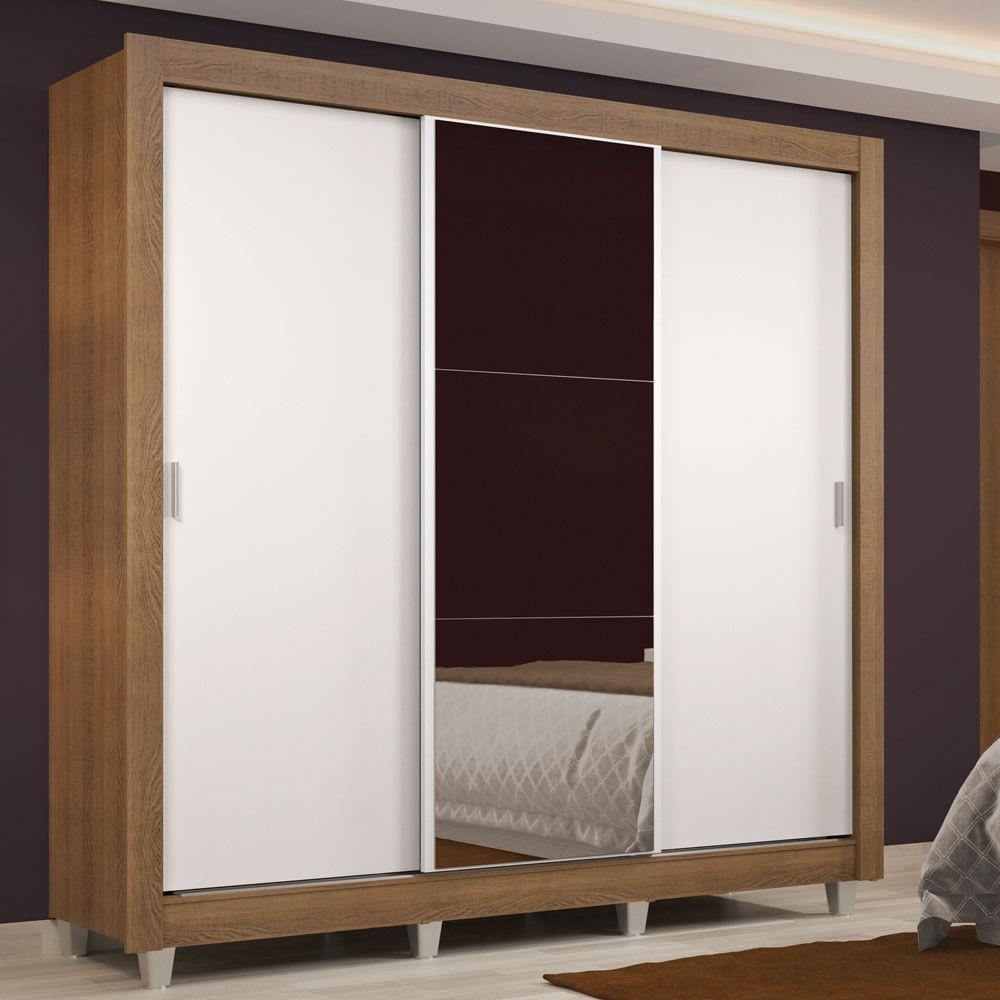 Foto 1 | Closet Madesa Lyon con Patas 3 Puertas Corredizas 1 Espejo 2 Cajones