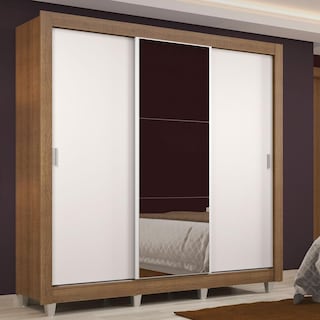 Foto 1 | Closet Madesa Lyon con Patas 3 Puertas Corredizas 1 Espejo 2 Cajones