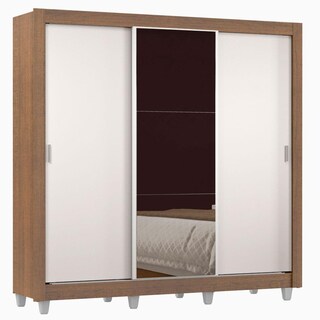 Foto 2 | Closet Madesa Lyon con Patas 3 Puertas Corredizas 1 Espejo 2 Cajones