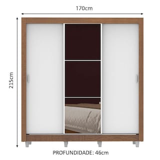 Foto 3 | Closet Madesa Lyon con Patas 3 Puertas Corredizas 1 Espejo 2 Cajones