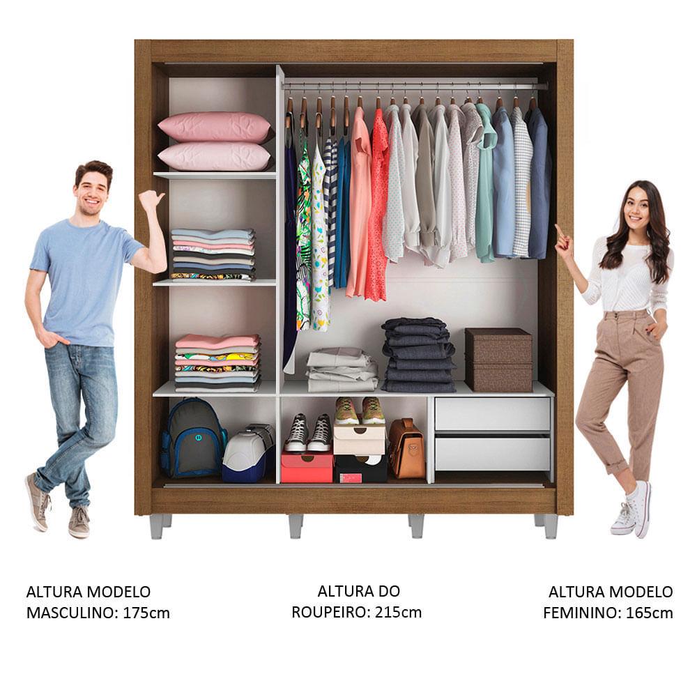 Foto 4 | Closet Madesa Lyon con Patas 3 Puertas Corredizas 1 Espejo 2 Cajones