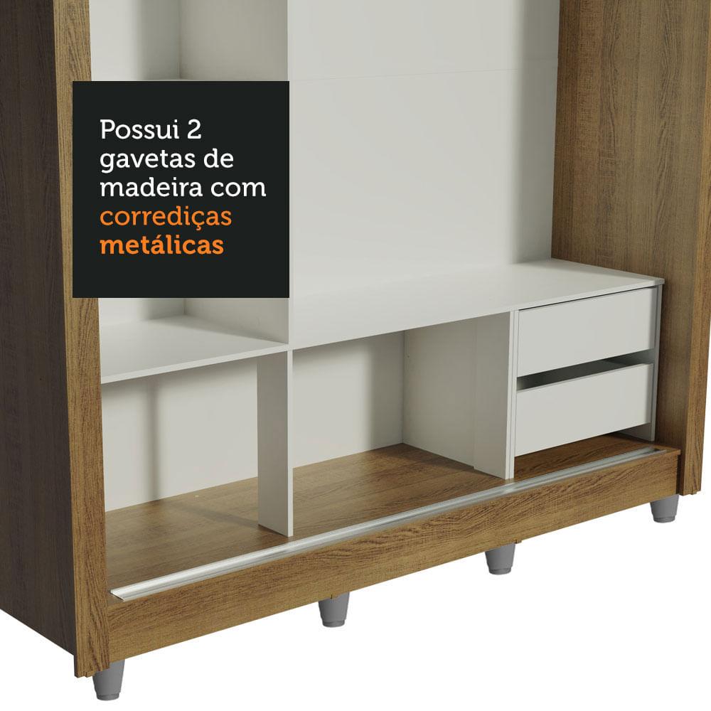 Foto 8 | Closet Madesa Lyon con Patas 3 Puertas Corredizas 1 Espejo 2 Cajones