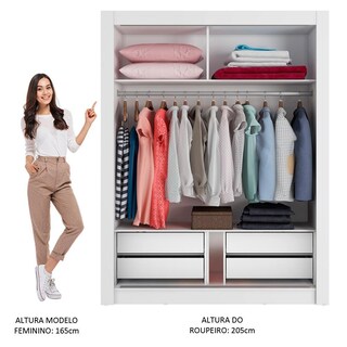 Foto 4 | Closet Madesa Dallas Plus 2 Puertas Corredizas 4 Cajones