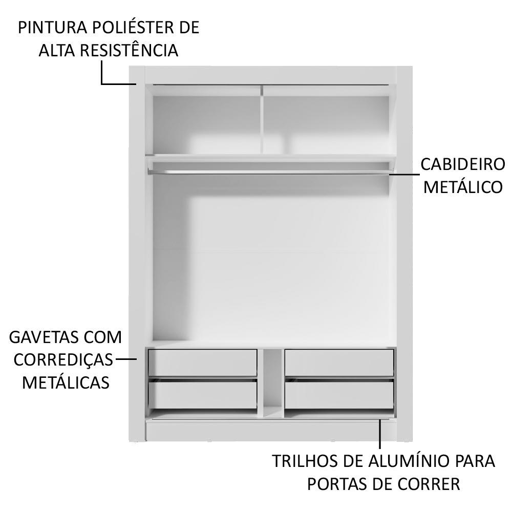 Foto 6 pulgar | Closet Madesa Dallas Plus 2 Puertas Corredizas 4 Cajones