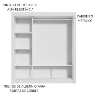 Foto 5 | Ropero 3 Puertas Corredizas 2 con Espejos Mónaco Madesa