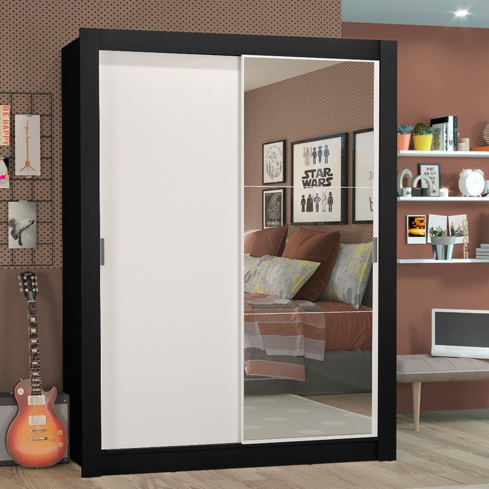 Foto 3 pulgar | Ropero Madesa Denver 2 Puertas Corredizas Con Espejo Negro