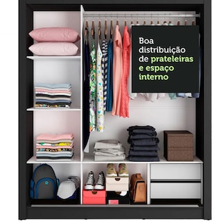 Foto 6 | Closet Madesa Lyon 3 Puertas Corredizas 2 Cajones