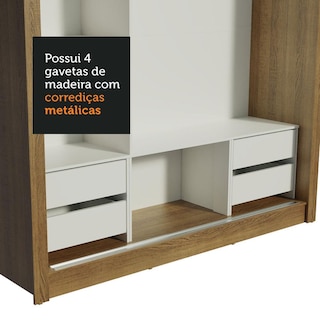 Foto 8 | Ropero Madesa Lyon Plus 3 Puertas Corredizas 1 con Espejo 4 Cajones Marrón