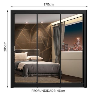 Foto 3 | Closet Madesa Lyon Plus 3 Puertas Corredizas con Espejos 4 Cajones