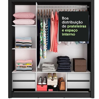 Foto 6 | Closet Madesa Lyon Plus 3 Puertas Corredizas con Espejos 4 Cajones