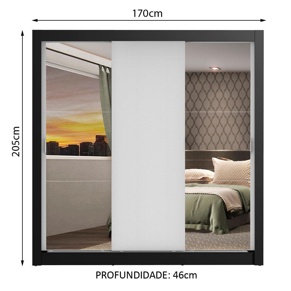 Foto 4 pulgar | Ropero 3 Puertas Corredizas 2 Con Espejos Mônaco Madesa