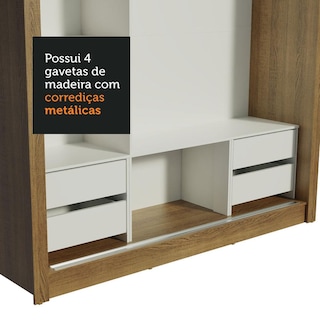 Foto 8 | Ropero Madesa Lyon Plus 3 Puertas Corredizas con Espejo 4 Cajones Marrón