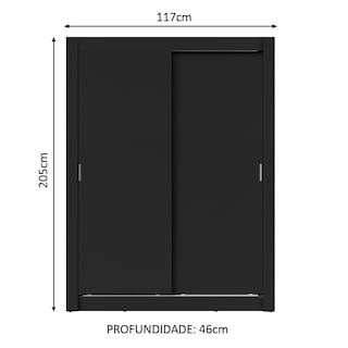 Foto 3 | Closet Madesa Dallas Negro 2 Puertas
