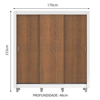 Foto 3 | Closet Madesa Blanco con 3 Puertas