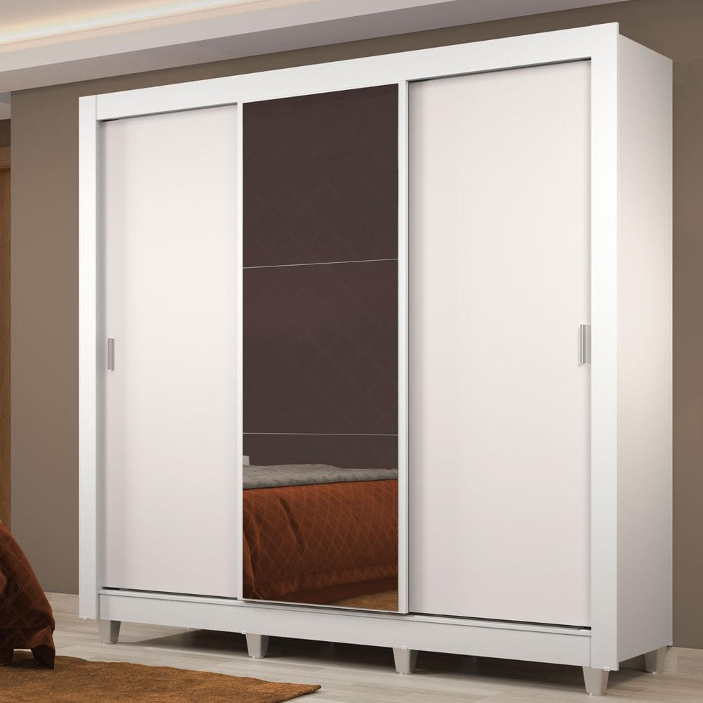 Foto 3 pulgar | Ropero Madesa Lyon Plus 3 Puertas Corredizas Con Espejo 4 Cajones Con Pies Blanco