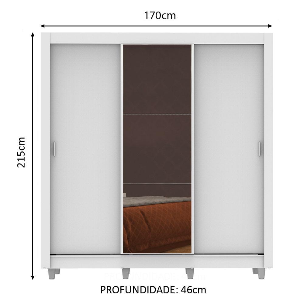 Foto 4 pulgar | Ropero Madesa Lyon Plus 3 Puertas Corredizas Con Espejo 4 Cajones Con Pies Blanco