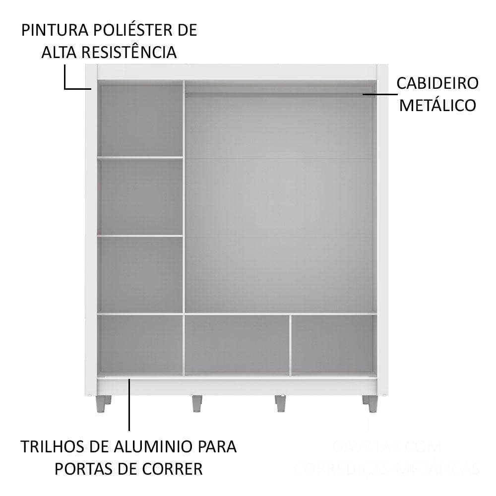 Foto 6 pulgar | Clóset Madesa Mónaco con Patas y 3 Puertas Corredizas con Espejos