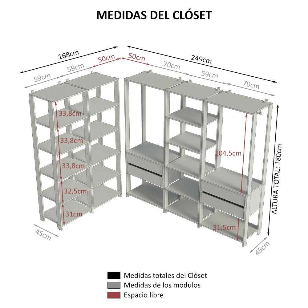 Foto 4 pulgar | Closet Armable Madesa Negro