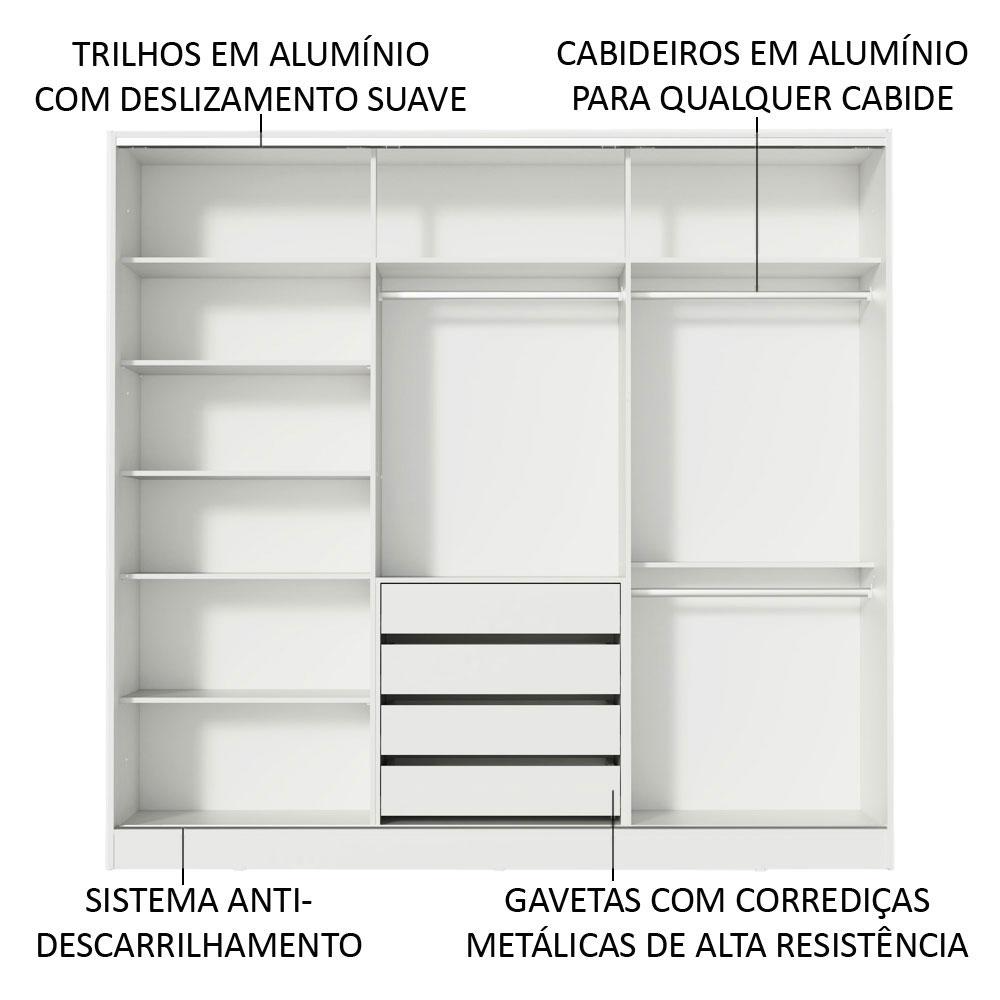 Foto 5 | Closet Madesa Blanco con 3 Puertas