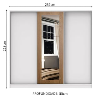 Foto 3 | Closet Madesa Blanco con 3 Puertas