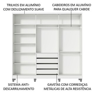 Foto 5 | Ropero Madesa 3 Puertas 2 Espejos con Pies Bm 01