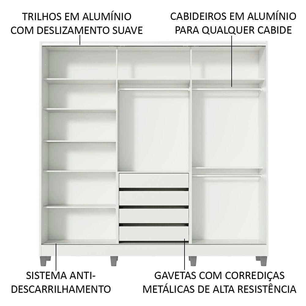 Foto 5 | Closet Madesa Blanco con 3 Puertas