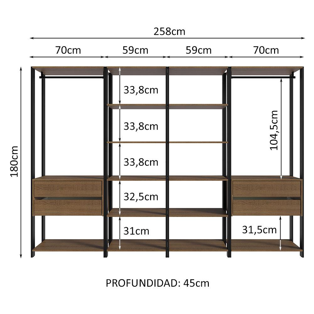 Foto 3 | Ropero Closet Guardarropas Madesa Valencia 258cm Mp 02