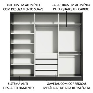 Foto 5 | Closet Madesa Blanco con 3 Puertas