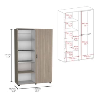 Foto 8 | Closet Eco, Bardolino Y Blanco, Pequeño Con Amplios Espacios Para Guardar Ropa