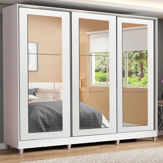 Foto 2 | Ropero Closet Madesa 3 Puertas 2 Espejos con Pies Bb